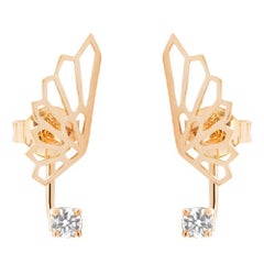 Alessa Ethereal Fairy Earrings 18 Karat Rose Gold Give Wings Collection