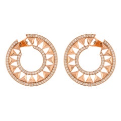 Alessa Force Hoops Pave Earrings 18 Karat Rose Gold Eruption Collection