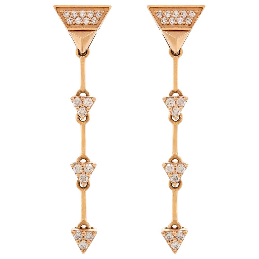 Alessa Fragment Earrings 18 Karat Rose Gold Eruption Collection For Sale
