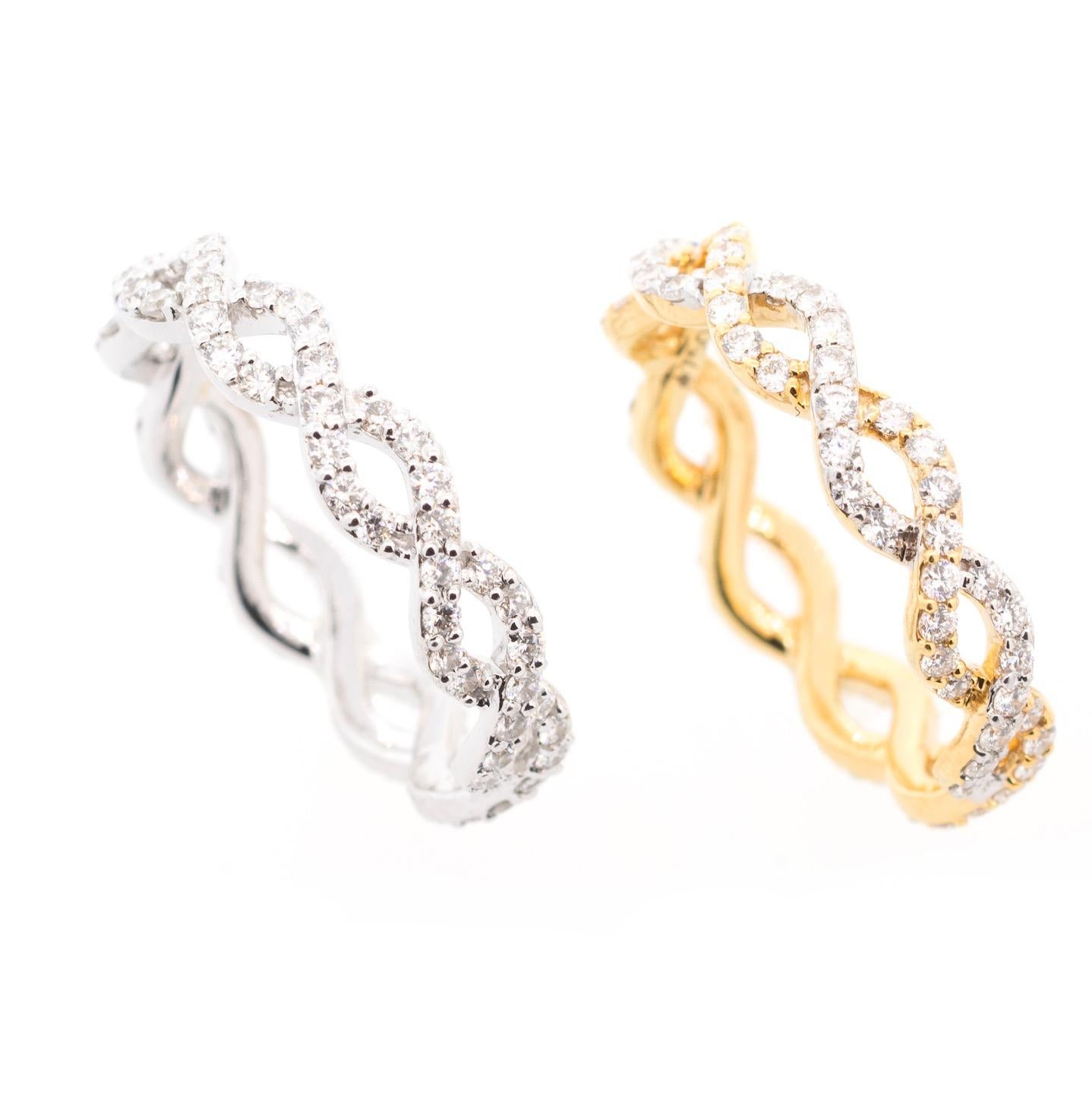 A collection of designs that are timeless and always sought season after season. Bracelets, rings, earrings and necklaces in white, yellow or rose gold adorned with white or black diamonds and at times with a dash of rubies. Worn stacked on their