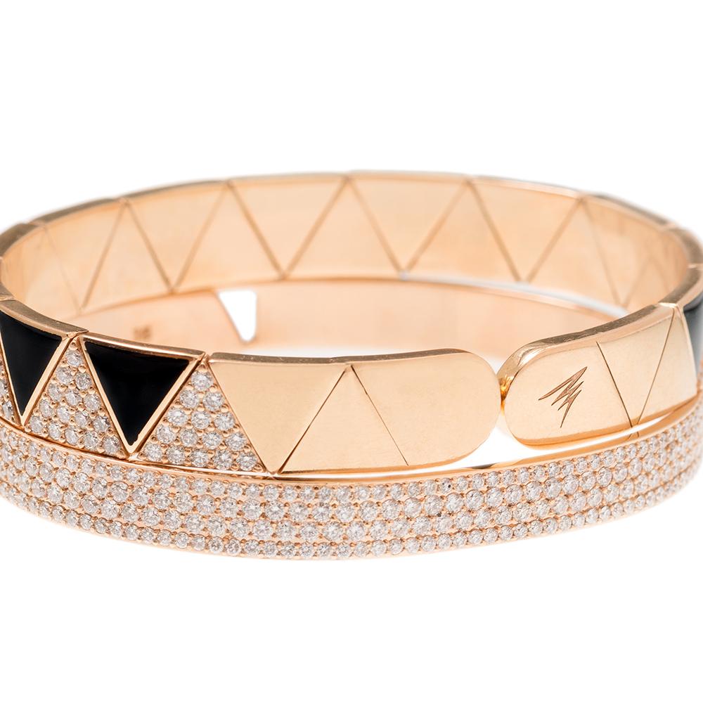 Round Cut Alessa London Unity Stack 18 Karat Rose Gold Unity Stacks Collection For Sale