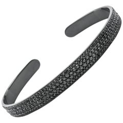 Alessa Men's Full Pave Diamond Cuff 18 Karat Black Gold Men's Collection