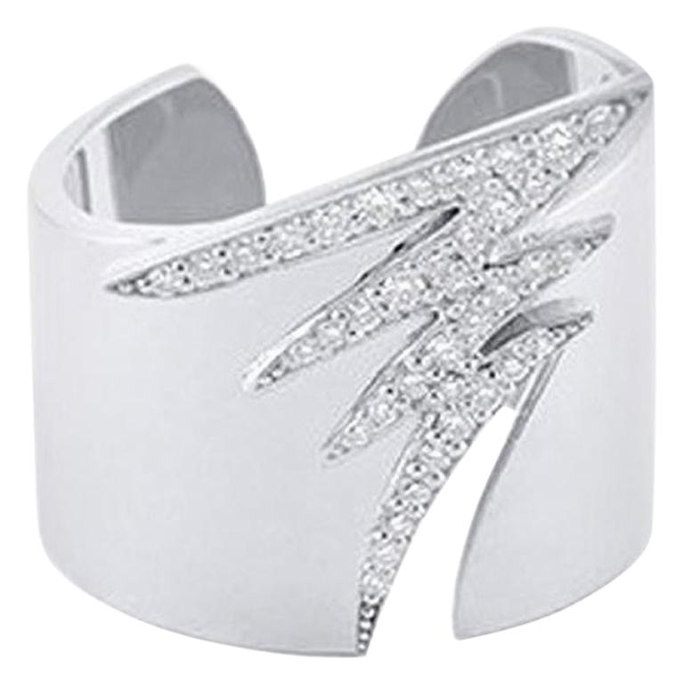 Alessa Signature Pave Ring 18 Karat White Gold Signature Collection For Sale