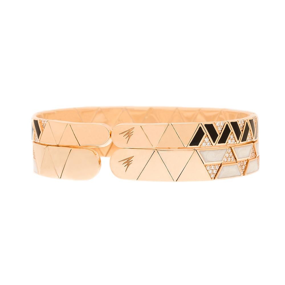 Round Cut Alessa Vienna Unity Stack 18 Karat Rose Gold Unity Stacks Collection For Sale