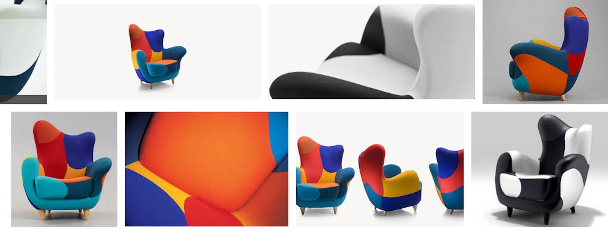 Alessandra-Sessel von Javier Mariscal in Schwarz und Weiß oder mehrfarbig im Angebot 7