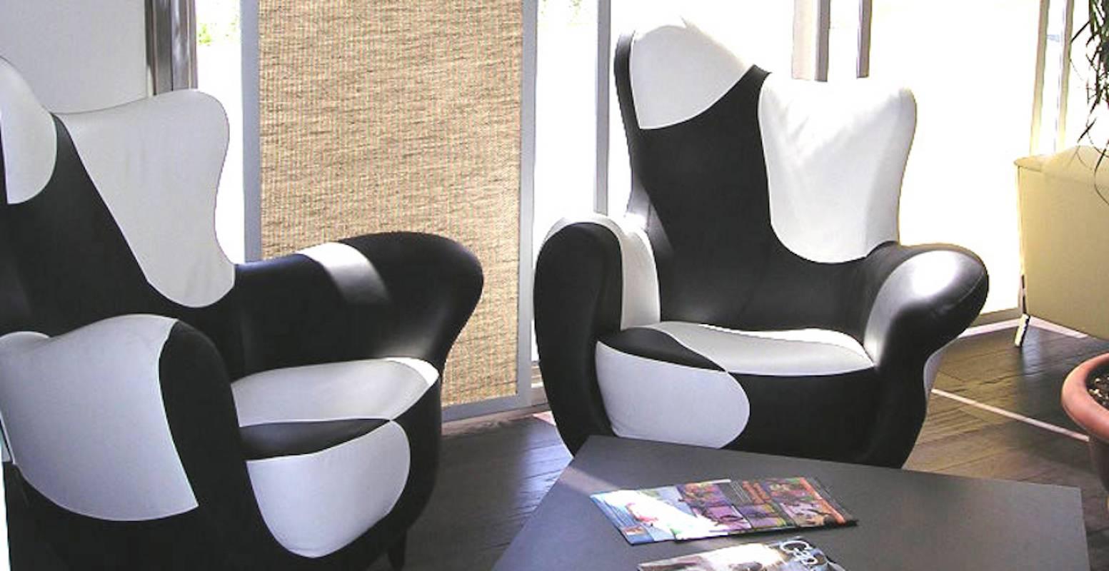 Alessandra-Sessel von Javier Mariscal in Schwarz und Weiß oder mehrfarbig im Angebot 1