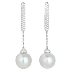 ALESSANDRA DONA diamond earrings South Sea Pearl white gold