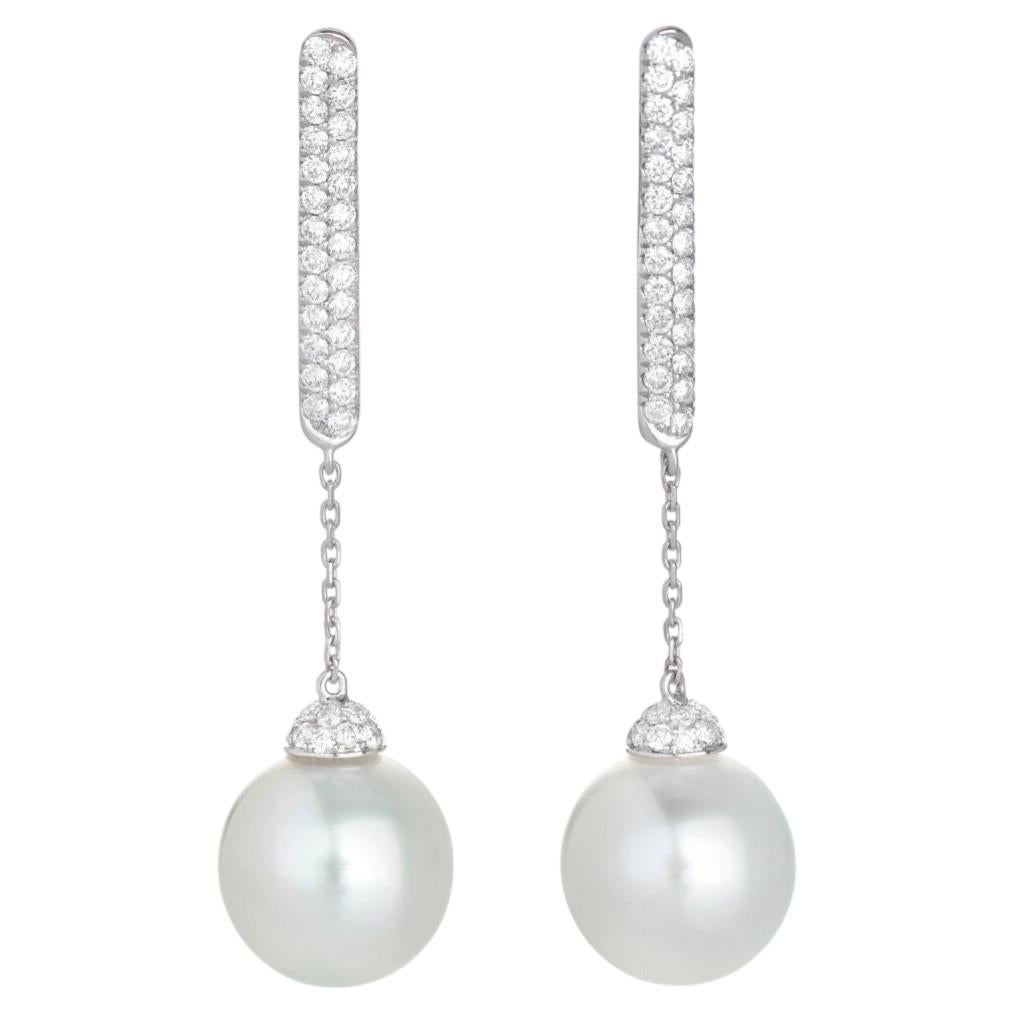 ALESSANDRA DONA diamond earrings South Sea Pearl white gold