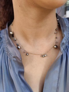 ALESSANDRA DONA Pearl Necklace with tahiti and keshi pearls pink gold