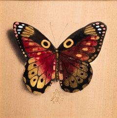 "Butterfly no. 86" Disegno con foglia d'oro di Alessandra Maria