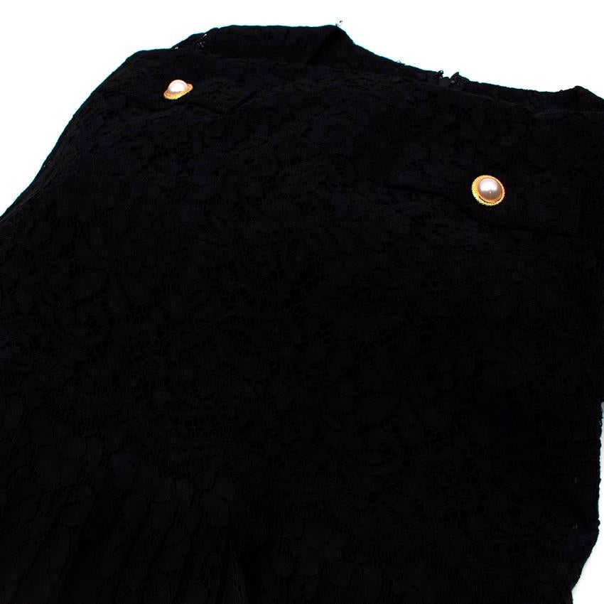 Alessandra Rich Black Lace Fringed Hem Occasion Dress For Sale 1