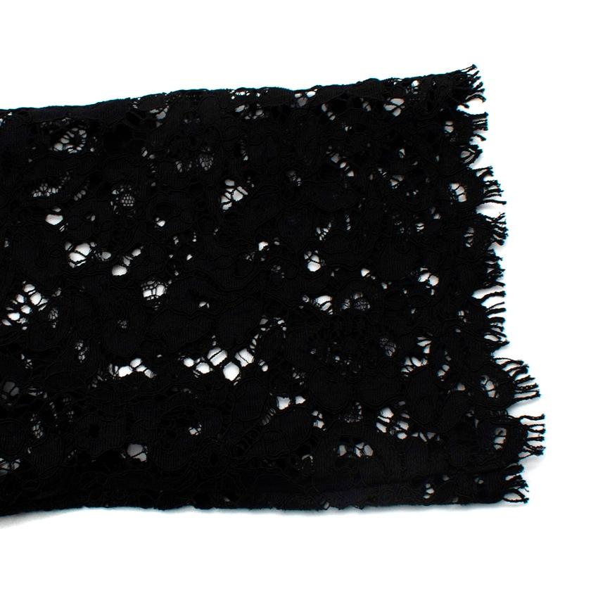 Alessandra Rich Black Lace Fringed Hem Occasion Dress For Sale 3