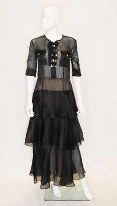 Alessandra Rich Black Silk Gown