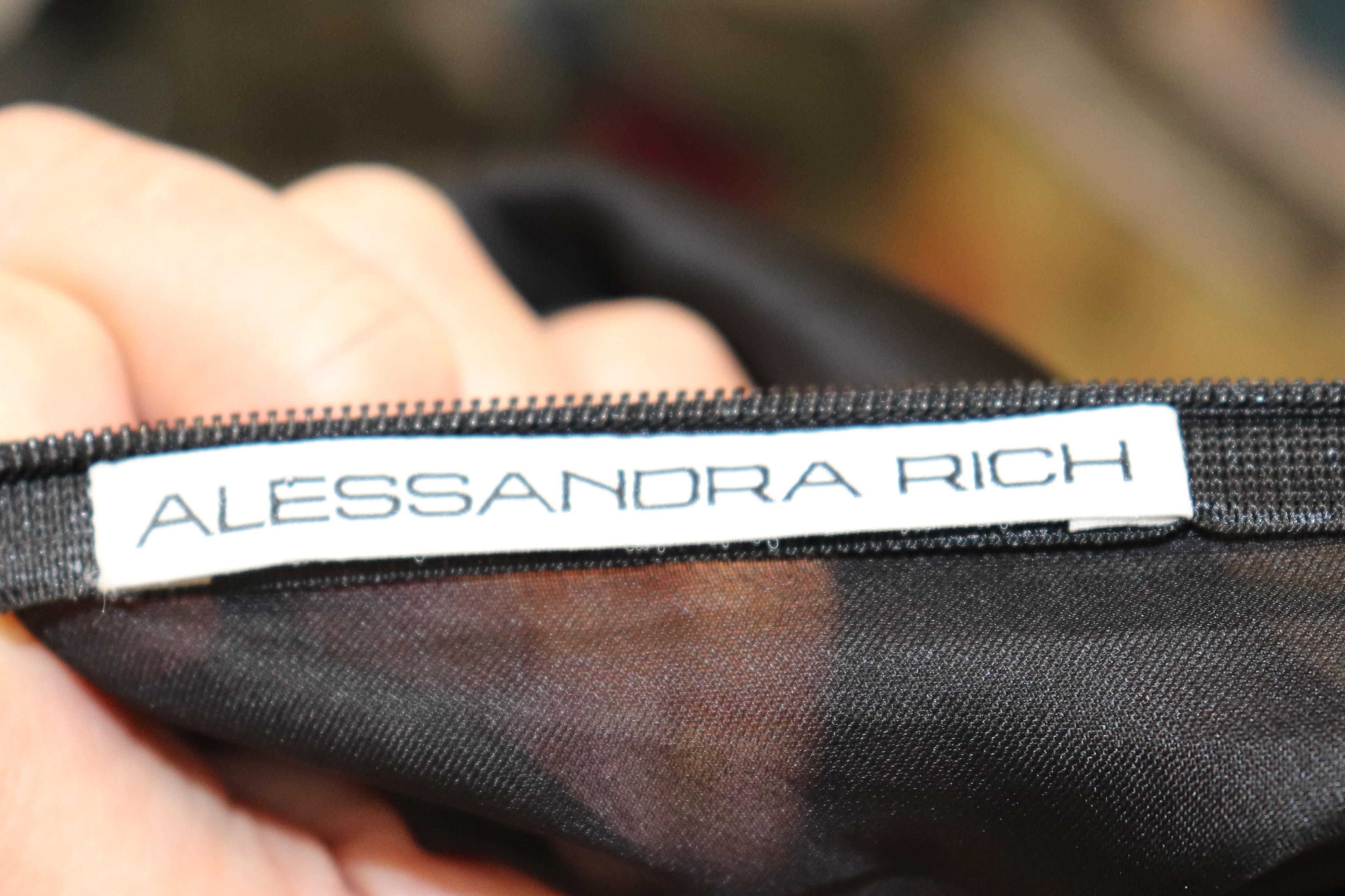 Alessandra Rich - Robe en soie noire en vente 1