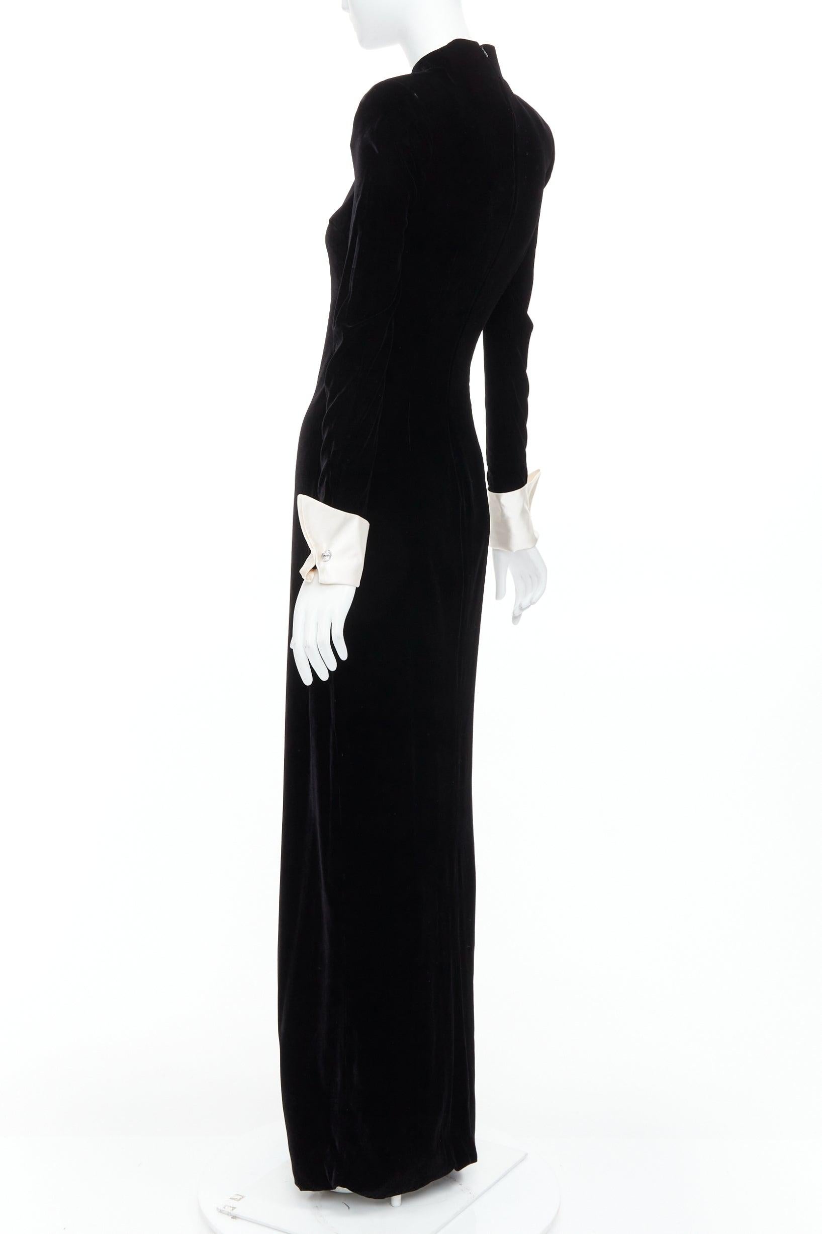 ALESSANDRA RICH vestido de terciopelo de viscosa negro con botones de cristal IT40 S en venta 1