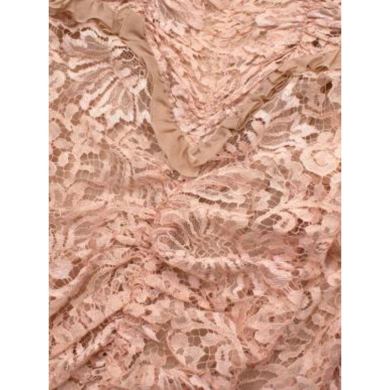 Alessandra Rich Blush Lace Off-Shoulder Gown For Sale 5