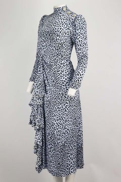 Alessandra Rich - Robe midi en satin imprimé léopard ornée de cristaux IT 36 GB 4