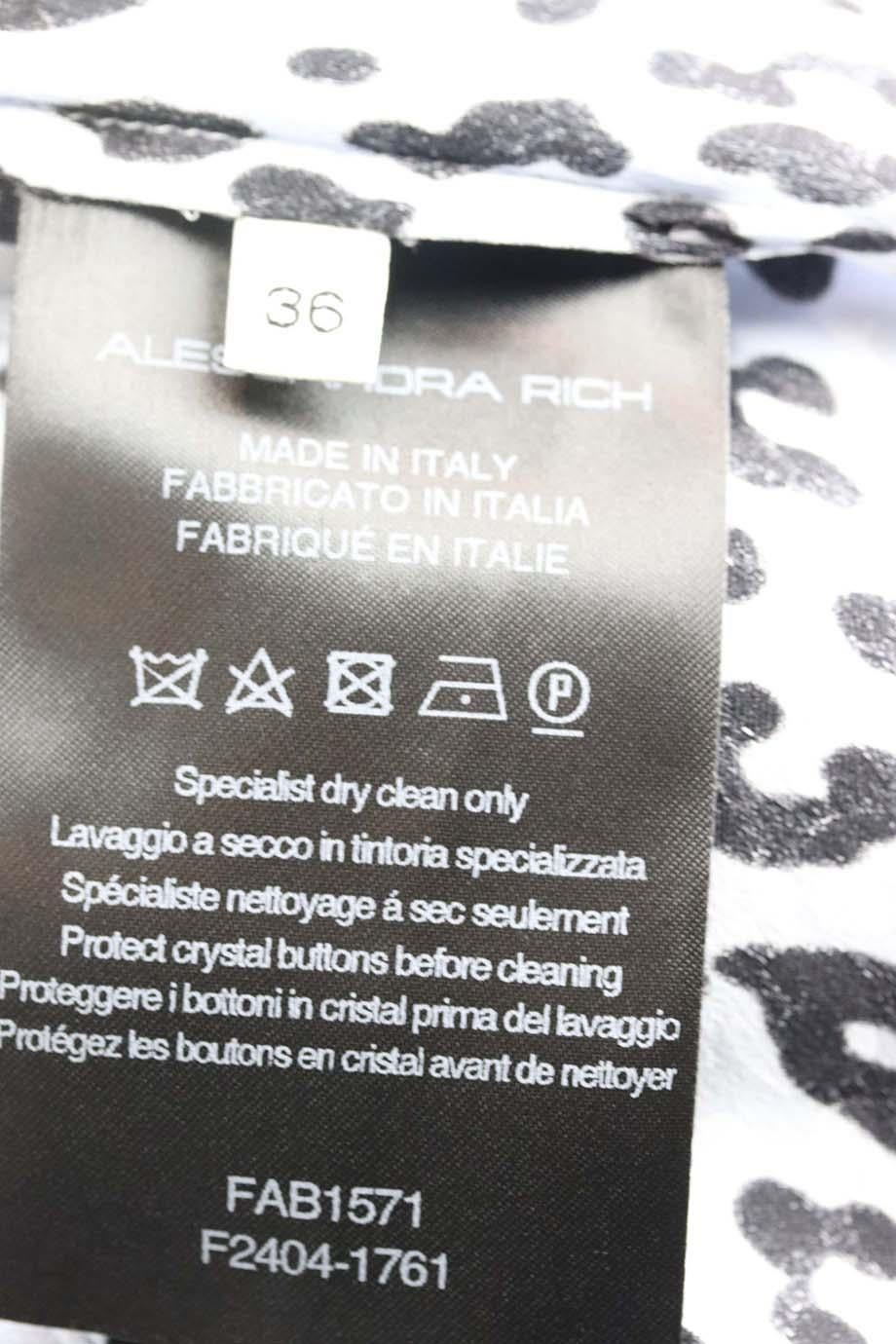 Donna Alessandra Rich - Vestito midi in raso leopardato impreziosito da cristalli IT 36 UK 4