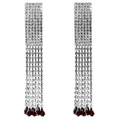 Alessandra Rich Crystal Fringe Clip-on Earrings