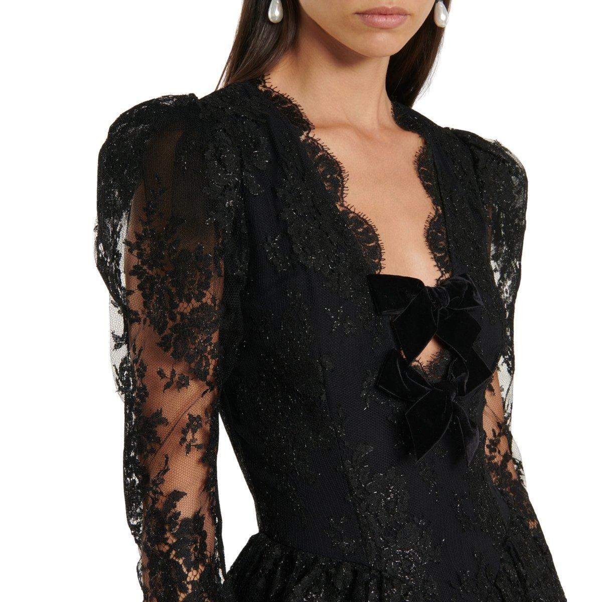 alessandra rich black lace dress