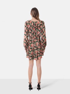 Alessandra Rich Floral Ruffle Neckline Mini Dress Size XL