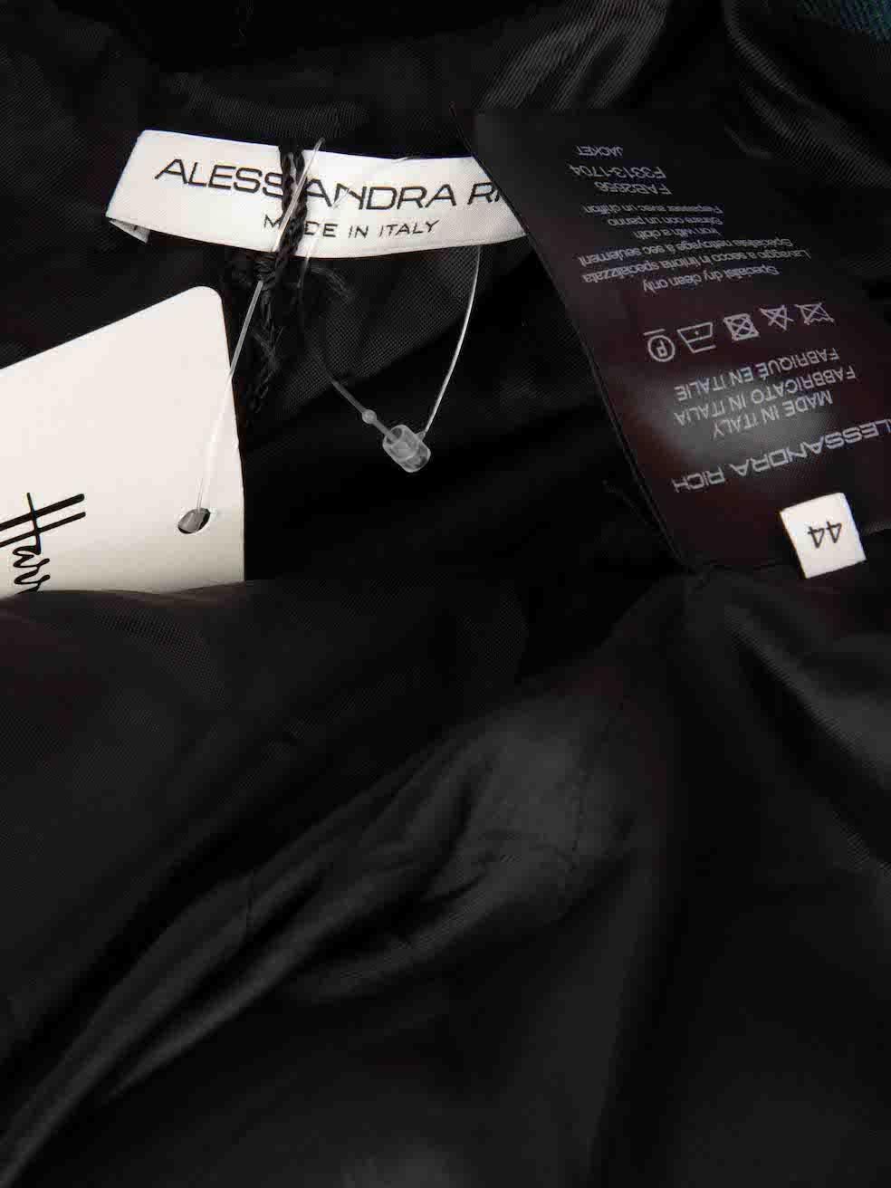 Women's Alessandra Rich Green Wool Tartan Blazer Size L