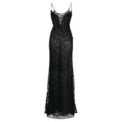 Alessandra Rich Lace Corset-panel Gown Dress