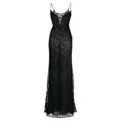 Alessandra Rich Lace Corset-panel Gown Dress IT44