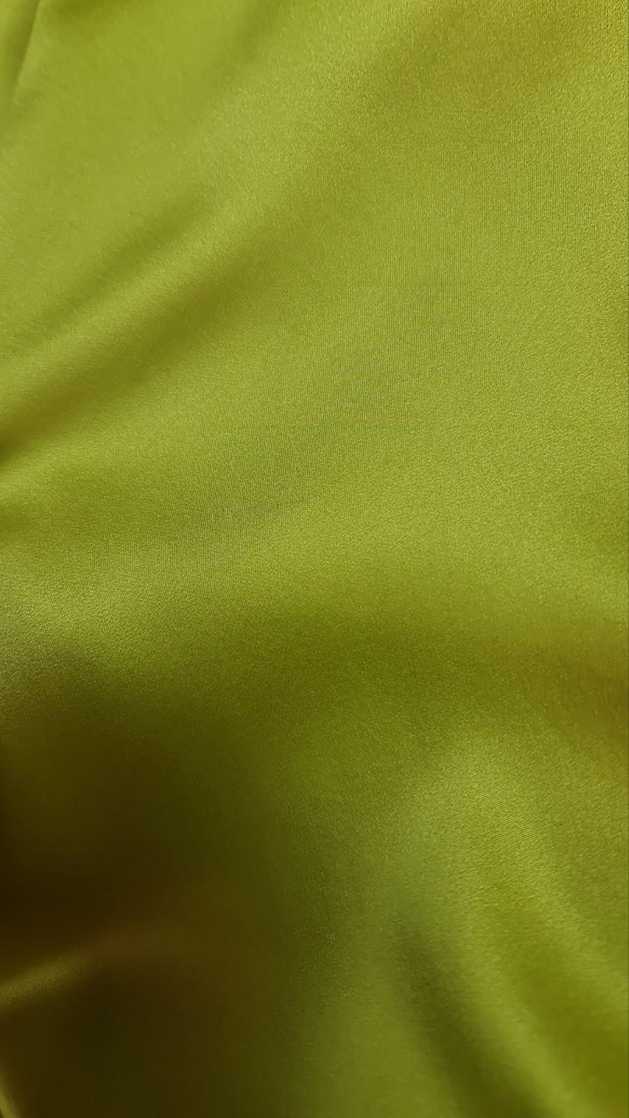 Alessandra Rich, abito lungo a collo alto in raso impreziosito, giallo, sz.42 in vendita 1