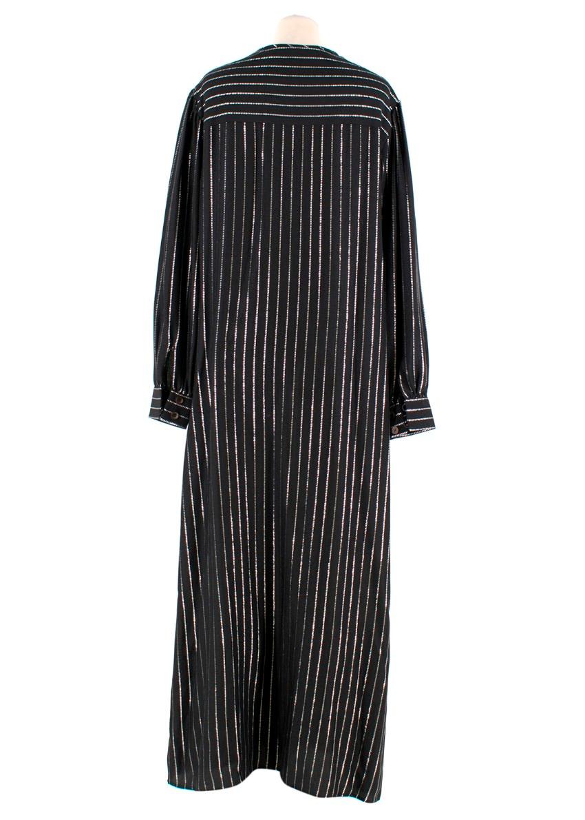 Black Alessandra Rich metallic-striped silk-blend maxi dress US 8
