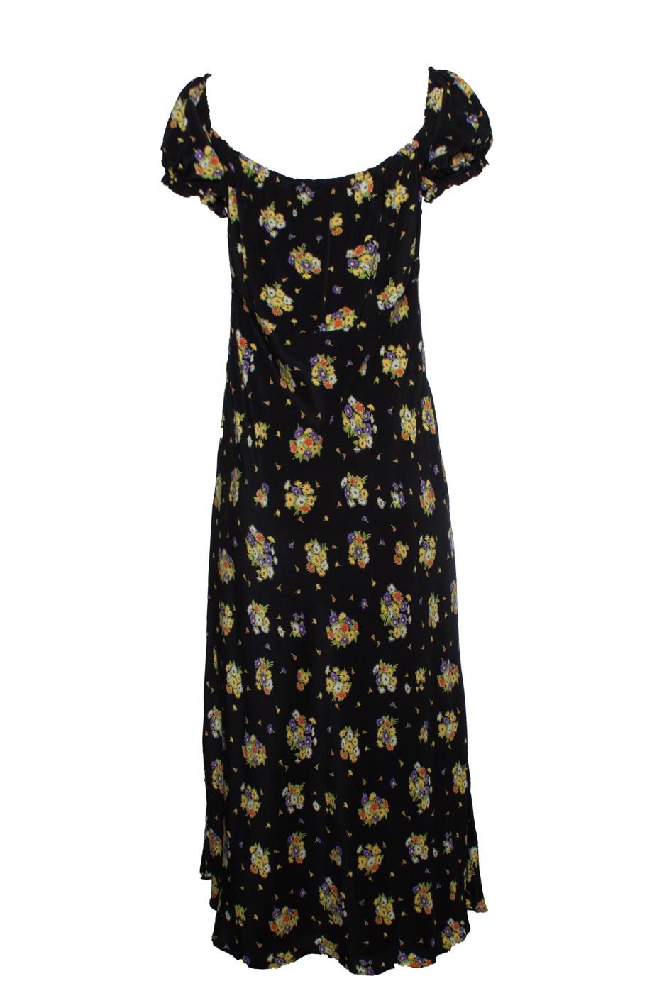 Alessandra Rich, maxivestido con estampado floral sin hombros en Excelente estado para la venta en AMSTERDAM, NL