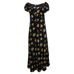 Alessandra Rich, maxi abito off the shoulder con stampa floreale