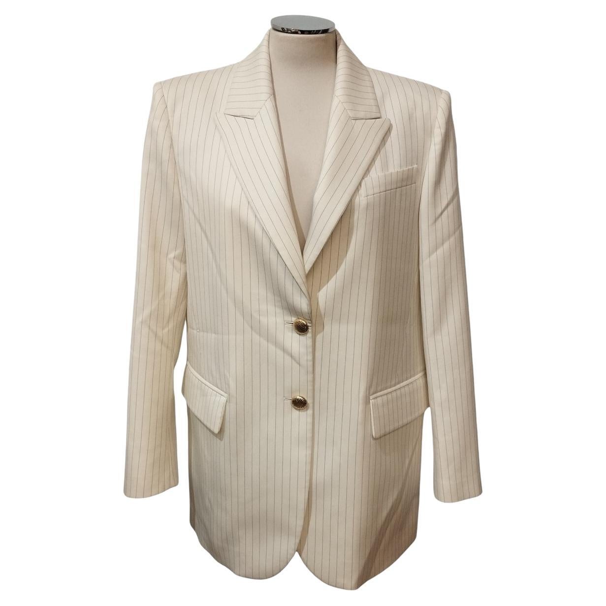 Alessandra Rich Jacke aus Wolle mit Nadelstreifen FR 36 / IT 40 im Angebot