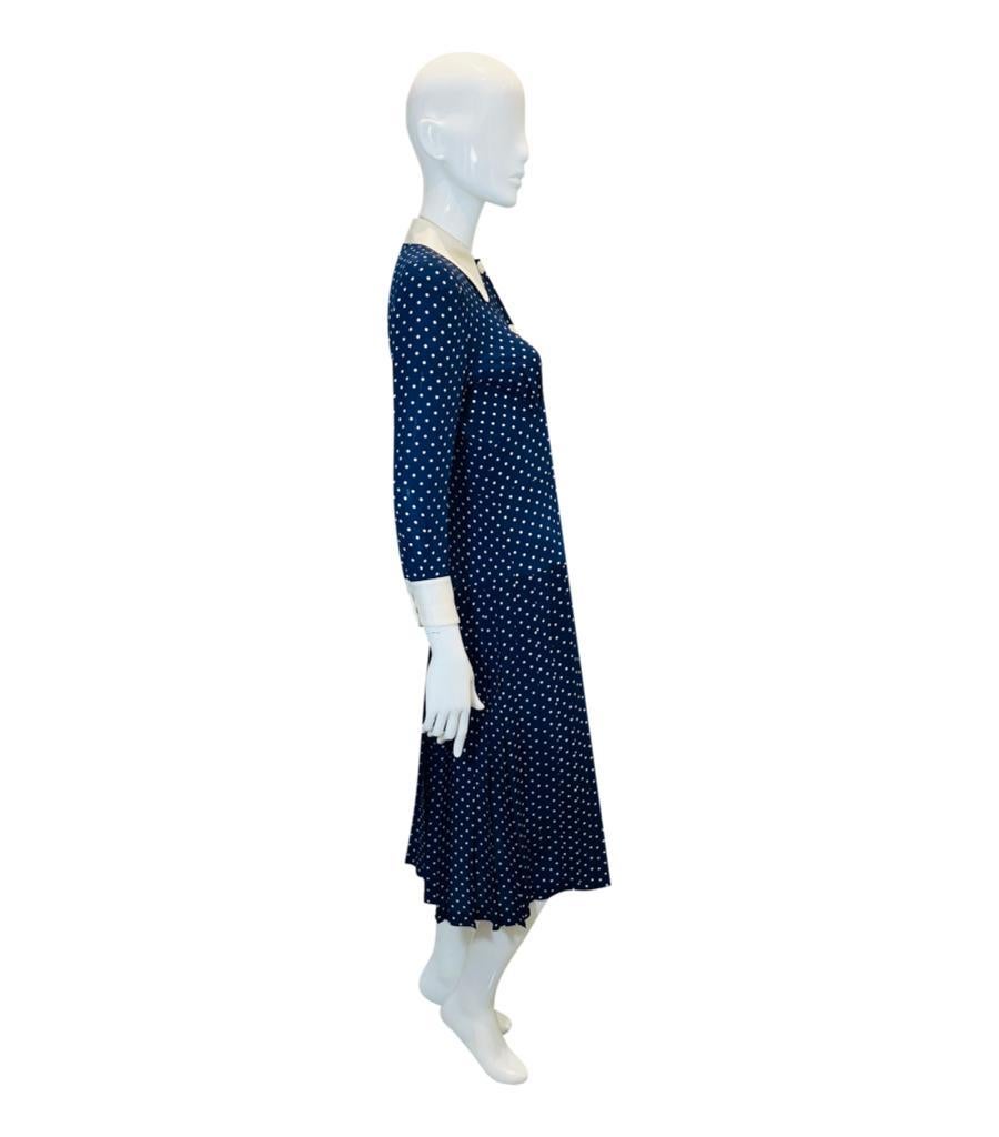 Alessandra Rich Silk Pleated Polka-Dot Dress In Excellent Condition In London, GB