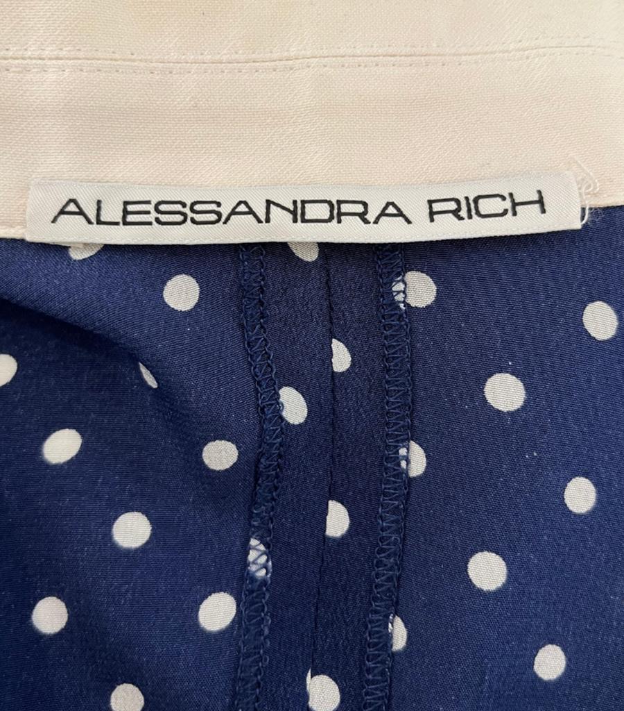 Alessandra Rich Silk Pleated Polka-Dot Dress 3