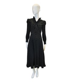 Alessandra Rich Silk Polka-Dot Dress