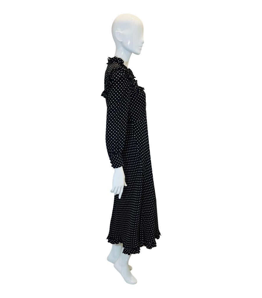 Alessandra Rich Silk Polka-Dot Dress In Excellent Condition For Sale In London, GB