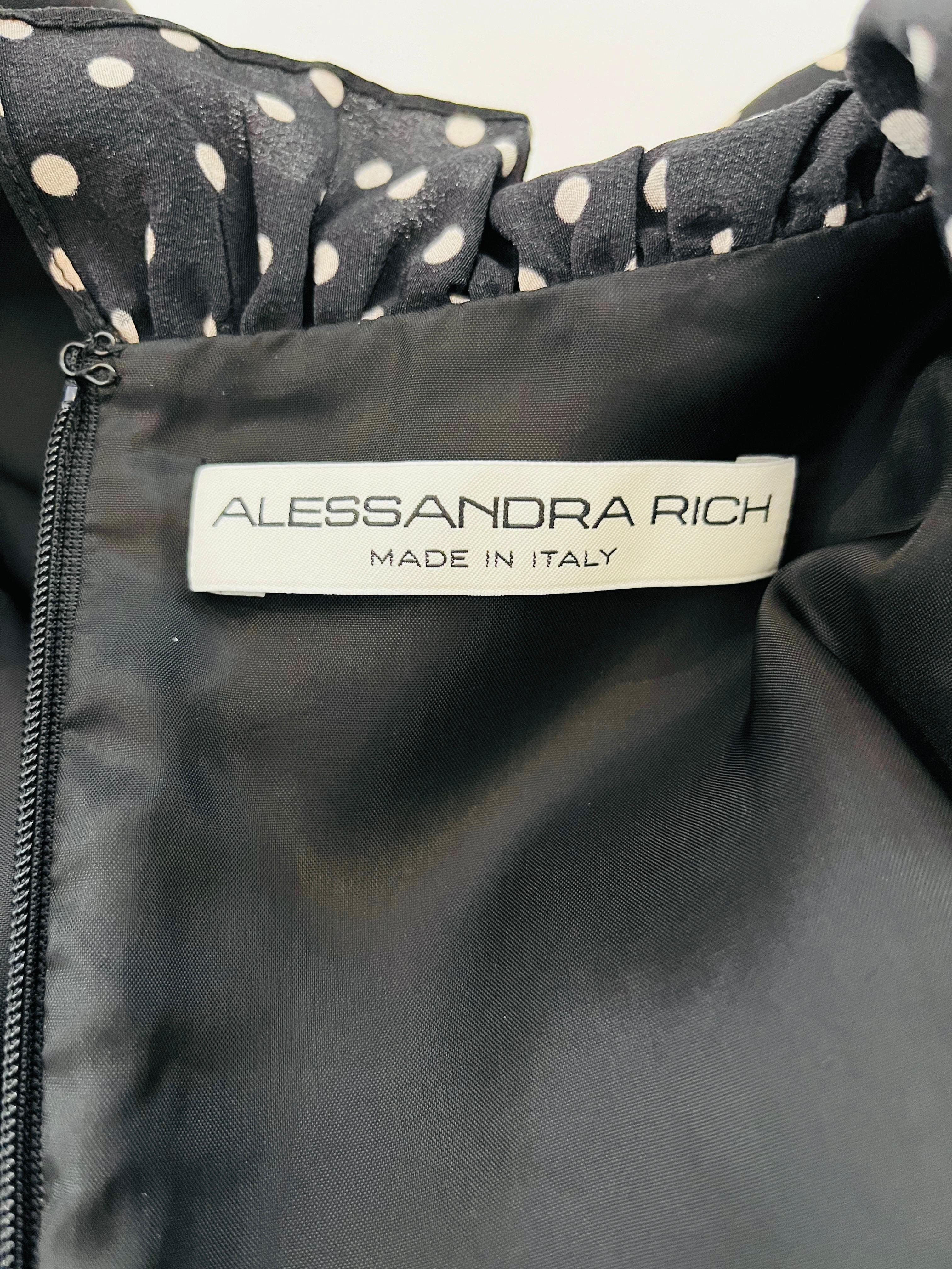 Alessandra Rich Silk Polka-Dot Dress For Sale 2