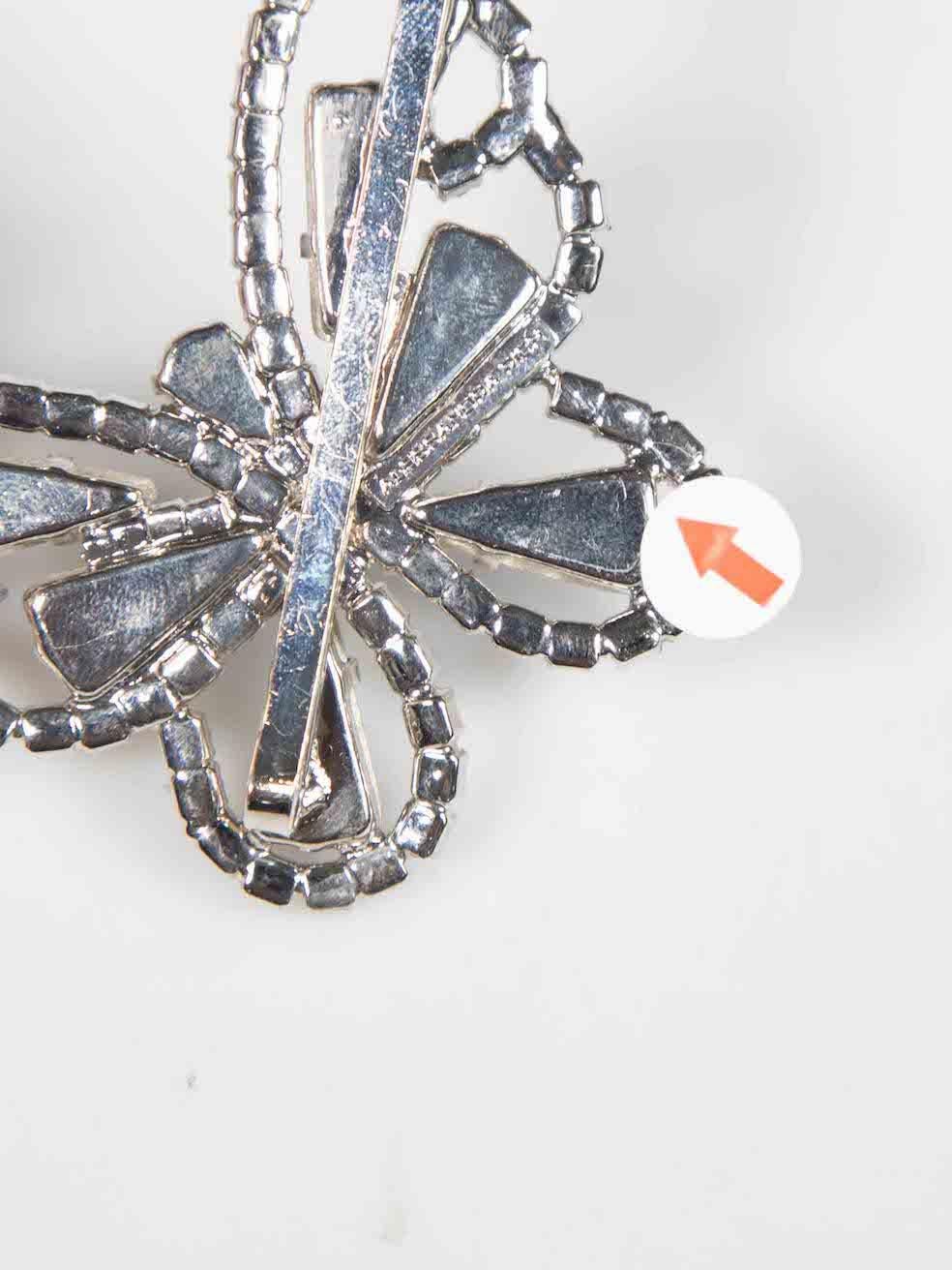 Women's Alessandra Rich Silver Crystal Butterfly Hair Clips