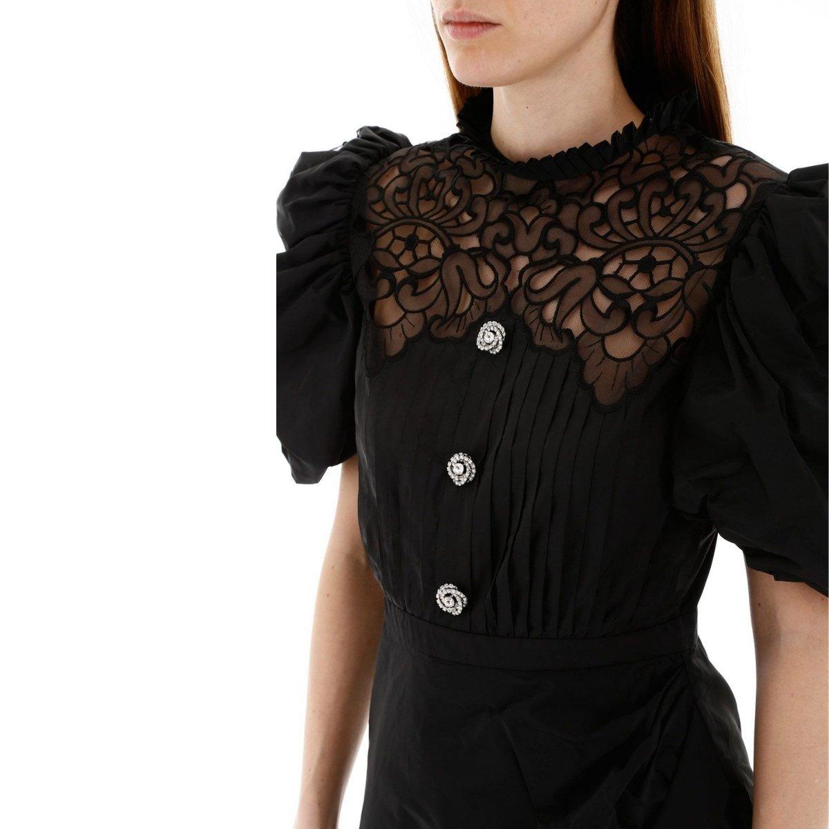 Alessandra Rich Taffeta  Mini Dress with Lace IT36 US0 In New Condition For Sale In Brossard, QC