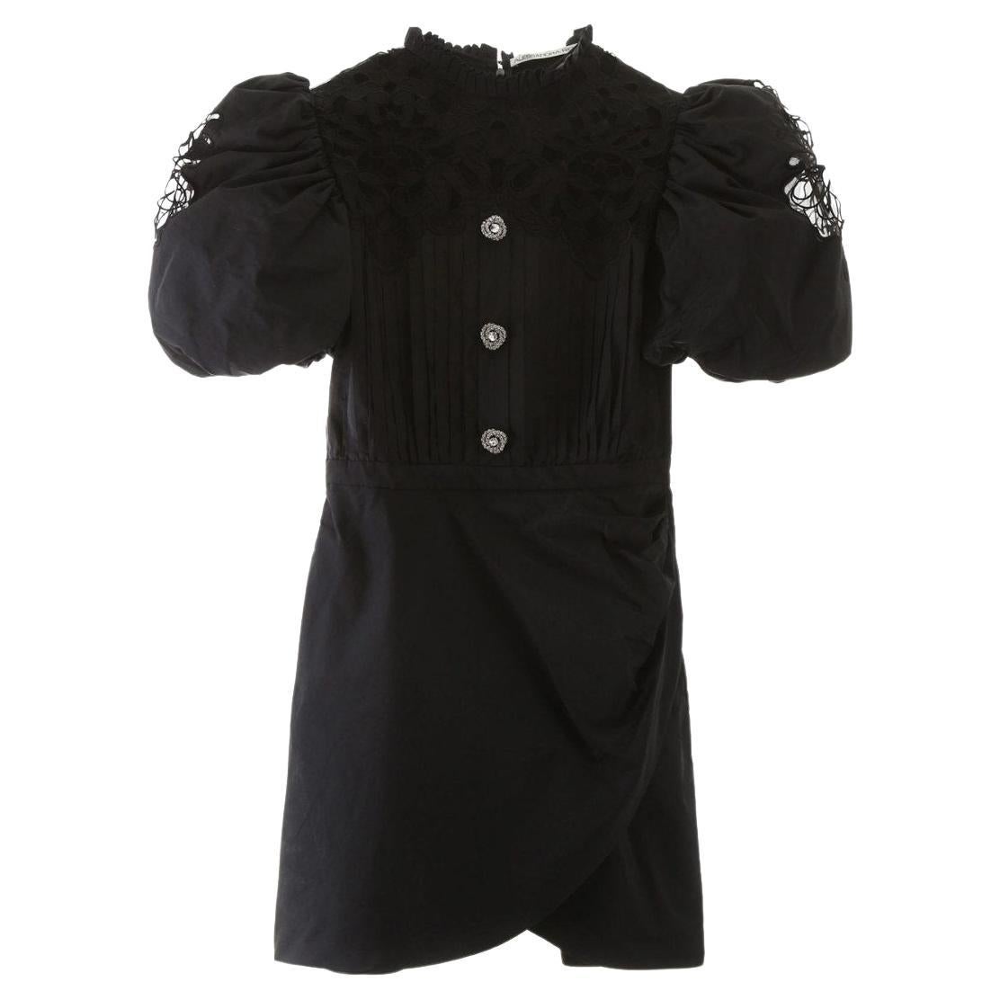 Alessandra Rich Taffeta  Mini robe avec dentelle IT36 US0 en vente