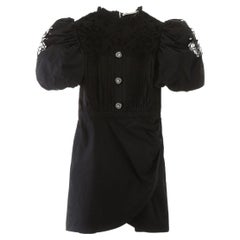 Alessandra Rich Taffeta  Mini Dress with Lace IT36 US0