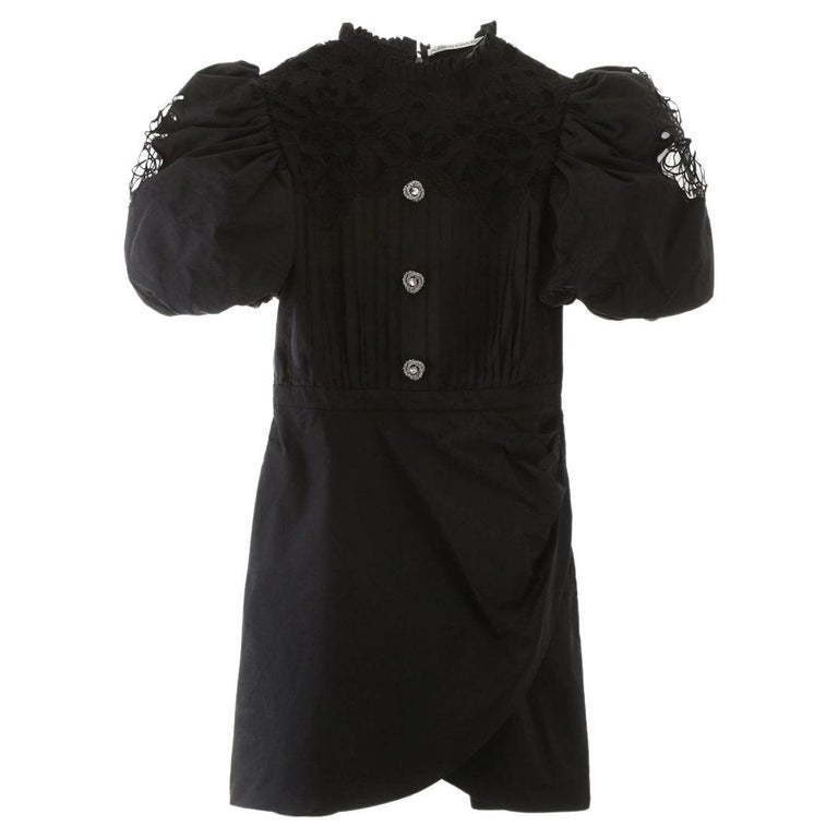 Alessandra Rich Taffeta Mini Dress with Lace IT36 US0 For Sale at 1stDibs