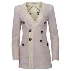 Alessandra Rich Tweed Cotton Blend Blazer It 38 Uk 6