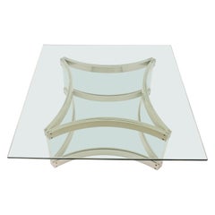 Alessandro Albrizzi 1970s Plexiglass, Glass and Aluminum Coffee Table