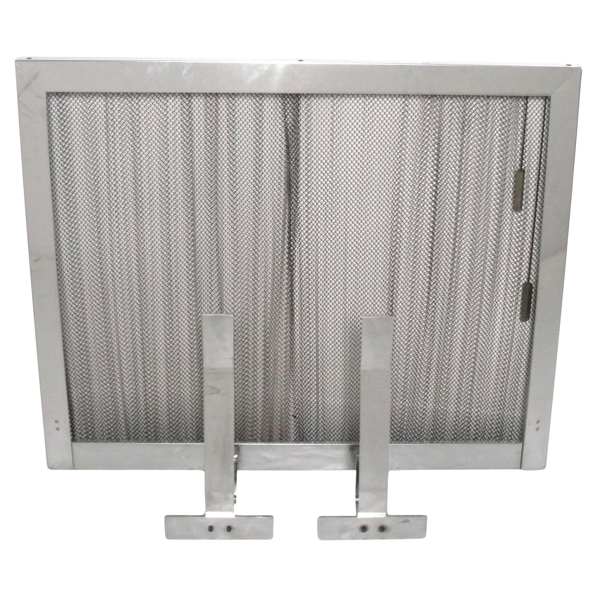 Alessandro Albrizzi Chrom Feuerschirm und Andirons Mid Century Modern im Angebot