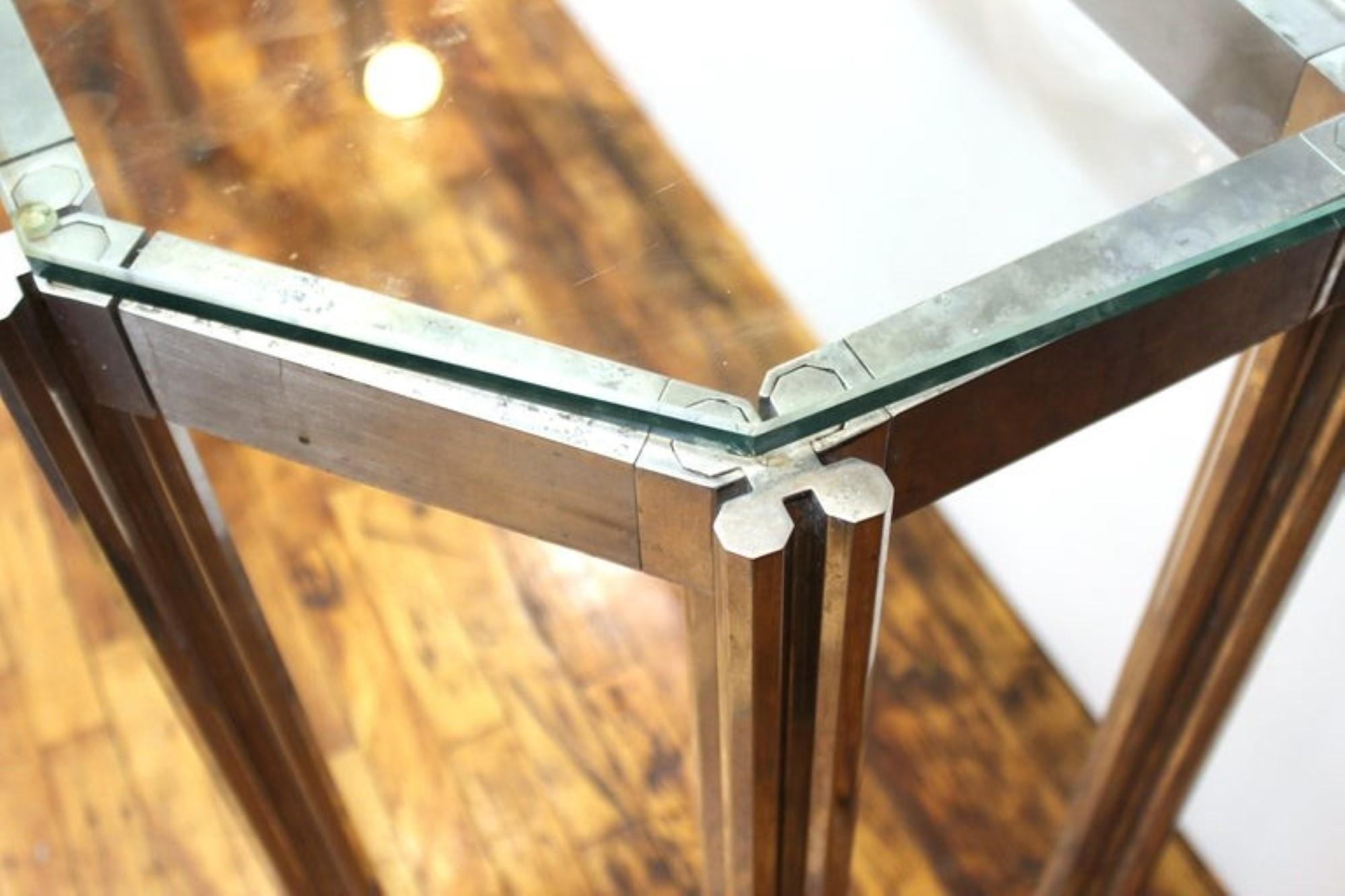 Alessandro Albrizzi Chrome Glass Top Console Table For Sale 4
