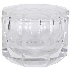 Alessandro Albrizzi Faceted Lucite Ice Bucket, circa 1970