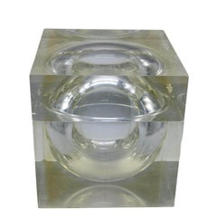 Cube de rangement en lucite Alessandro Albrizzi, Italie, années 1970