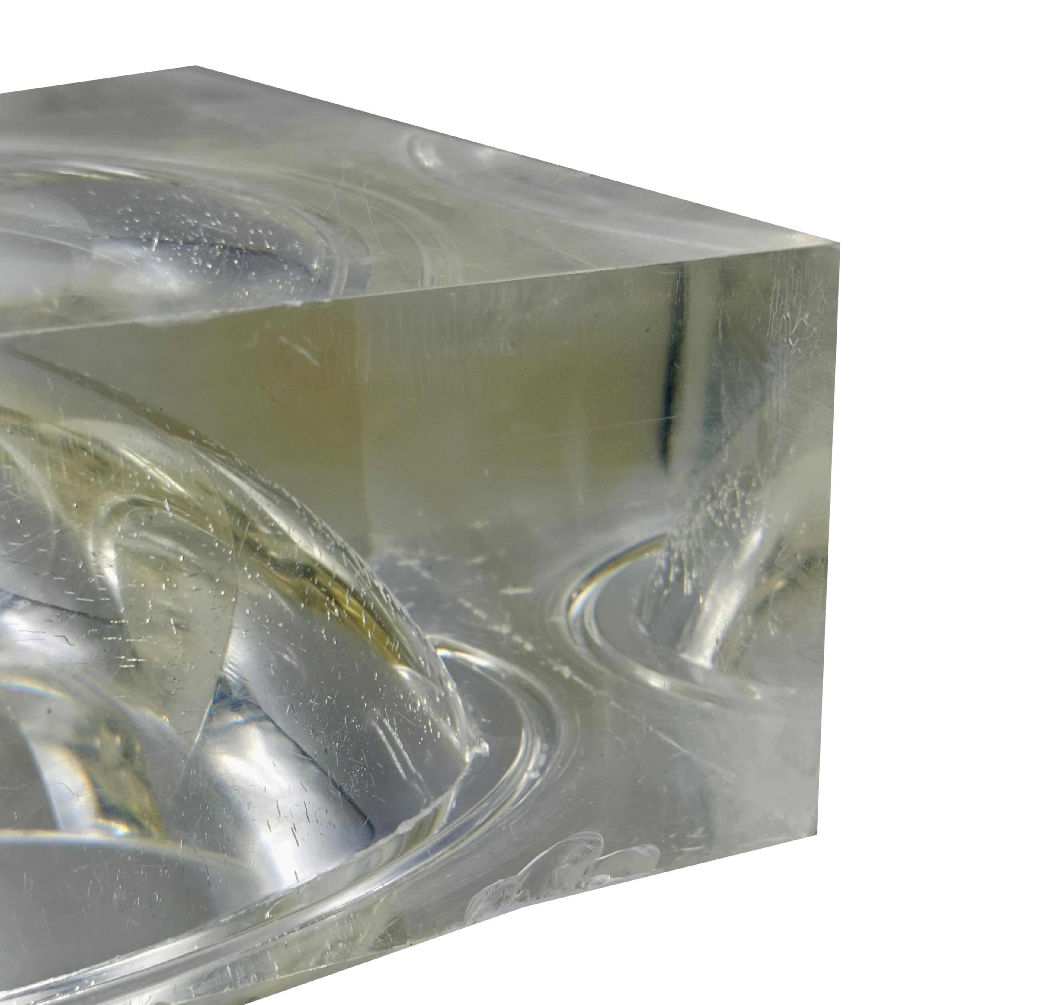 Alessandro Albrizzi Cubo Portaoggetti in Lucite, Italia 1970s en vente 2